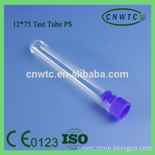 12x75mm pp and ps test tube with caps
